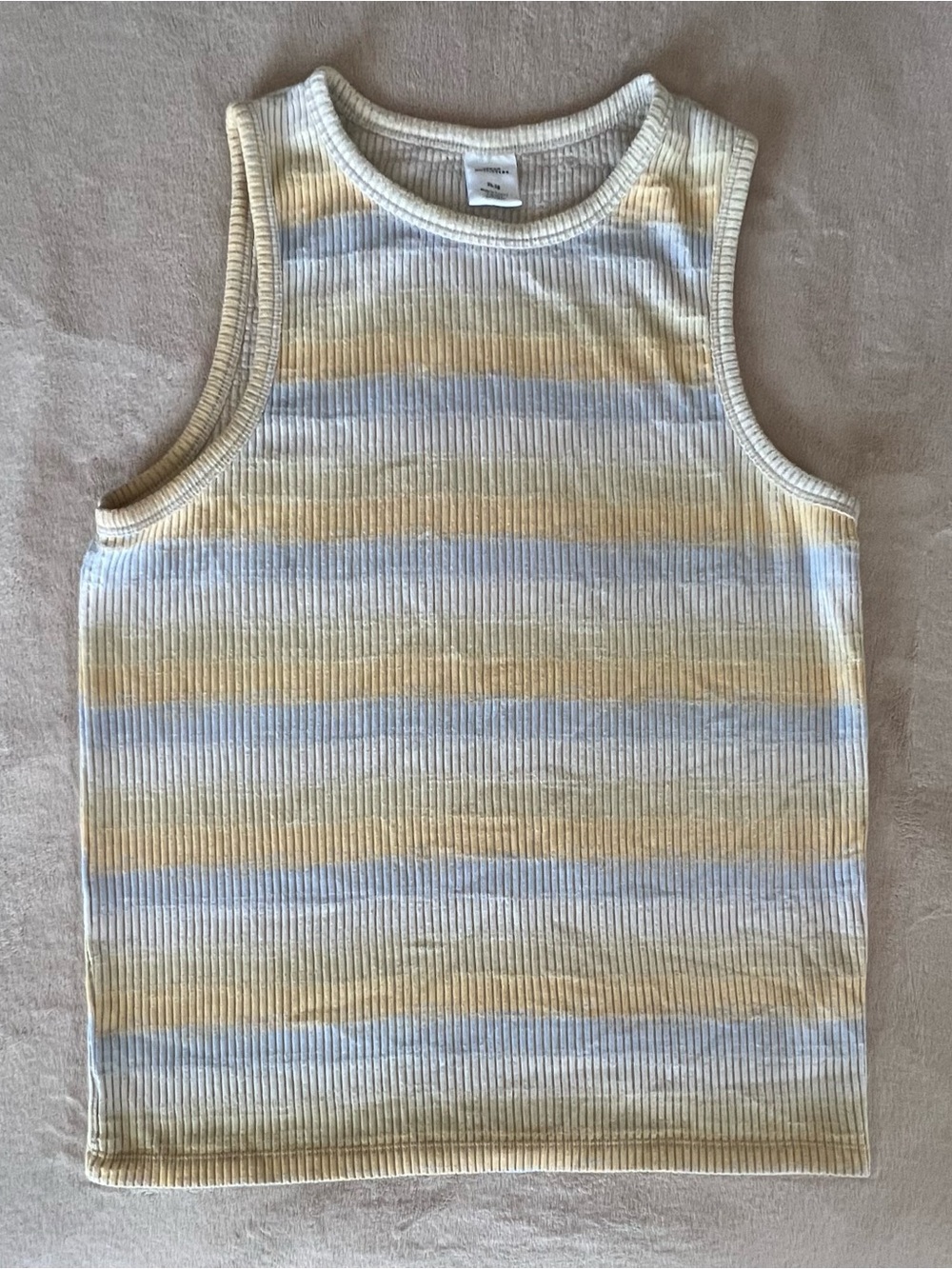 Urban Outfitters Beige Ribbed Sleeveless Tee